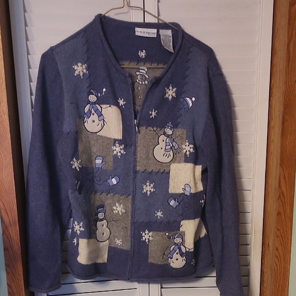 Croft & Barrow Blue Zip Front Sweater